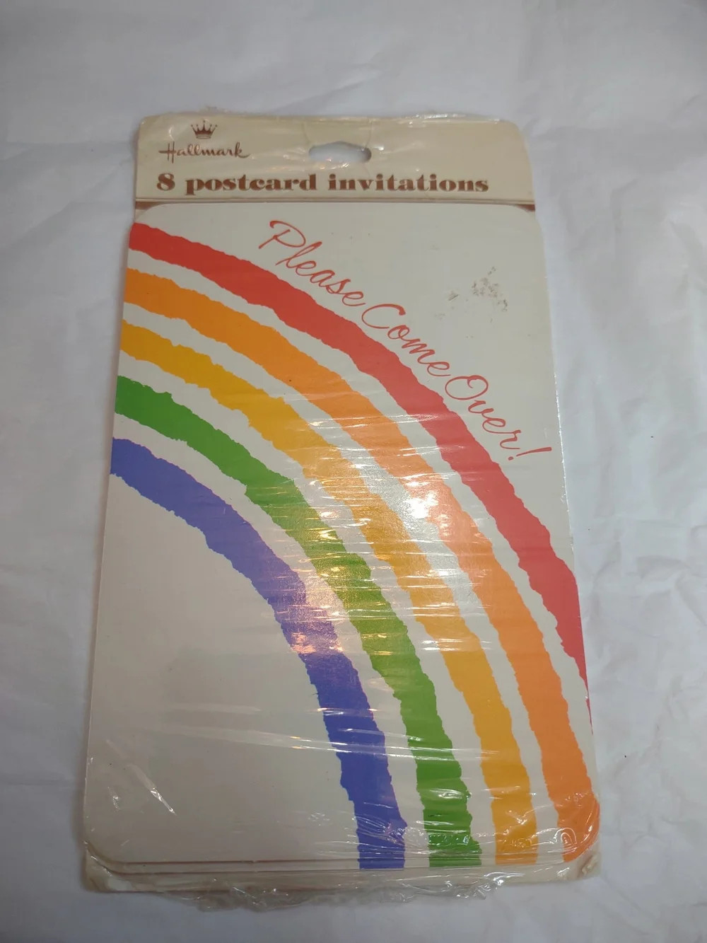 Hallmark Rainbow 'Please Come Over' Postcard Invitations - Multicolor VINTAGE